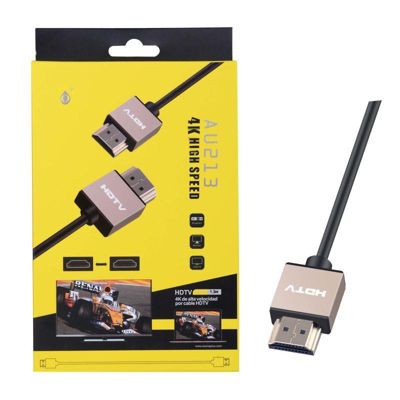 Kabel HDTV AU213 Slim 4K AM / AM 1,5Mnowy złoty